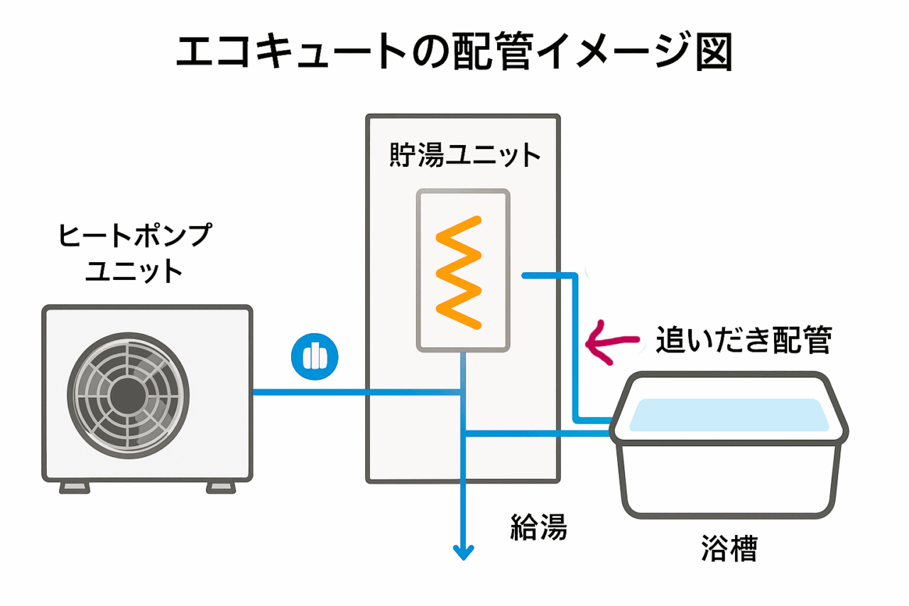 エコキュートの配管構造図
